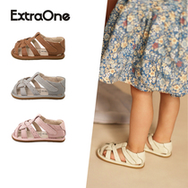 ExtraOne婴幼儿夏季凉鞋复古编织男女宝宝鞋防滑软底学步鞋#809