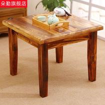 实木小方桌家用矮桌吃饭四方桌子客厅小户型阳台木头桌复古正方形
