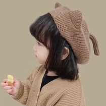 儿童贝雷帽女童秋冬款女宝宝小童蓓蕾画家帽韩系女孩春秋毛线帽子