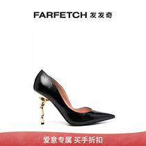 [Final Sale]Moschino女士雕塑感鞋跟皮质高跟鞋FARFETCH发发奇