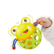 宝宝手抓球扣洞抠洞玩具婴儿抓握球类学爬软胶球摇铃球3-6-12个月