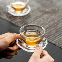 孟瀚水晶功夫茶杯玻璃小茶杯日式锤纹品茗杯套装加厚茶碗喝茶杯子
