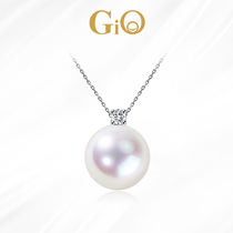 520GiO珠宝 18K金极光淡水珍珠项链戴妃款钻石吊坠单颗小灯泡颈链