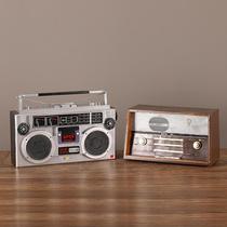铁艺复古收音机摆件怀旧老式物件店铺橱窗装饰品年代感直播间道具
