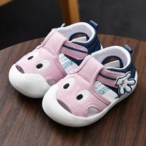 学步鞋男宝宝布凉鞋夏季婴儿0一1-2岁3软底防滑婴幼儿女宝宝鞋子