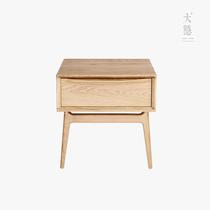 高档大隐艺术北欧白橡木实木家具现代简约时尚创意单抽床头柜收纳