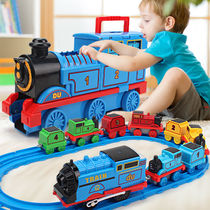 仿真电动小火车轨道套装玩具儿童男孩汽车合金4模型6宝宝2益智3岁