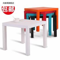 工作桌免漆幼儿园桌子实木沙发长方形小木桌矮桌方桌小桌子白色木
