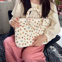 女生高级感韩版新款时尚轻薄小众夹棉笔记本电脑包卡通手提包ipad