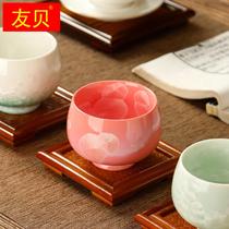 陶瓷结晶釉品茗杯主人杯个人杯功夫茶杯个人专用茶道茶具建盏茶碗