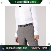 【99新未使用】欧洲直邮GUCCI(古驰) 男士双G带扣双面窄版腰带