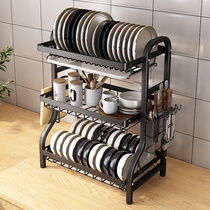 厨房置物架碗碟收纳架多功能放碗盘筷子碗架沥水架落地碗柜收纳盒