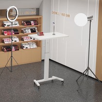 直播桌子主播专用升降桌户外网红带货站立式可移动办公展示工作台