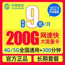 中国移动流量卡纯流量上网卡无线限卡5g手机卡电话校园卡全国通用