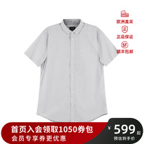 AX阿玛尼 情人节男士棉质小LOGO刺绣修身版短袖衬衫 3RZC16 ZN1MZ
