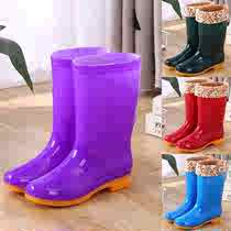 冬季保暖水鞋中筒防滑雨鞋韩版女士雨靴防水洗车鞋时尚厨房工作鞋