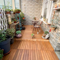 户外阳台防腐木地板露台庭院室内外改造地面铺设拼接缅甸柚木地板