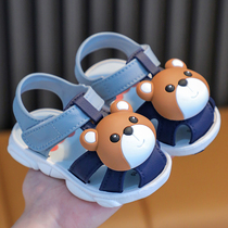 夏季婴幼儿学步软底包头防滑可爱魔术贴宝宝卡通室内外穿凉鞋