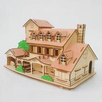 木板积木头3d立体拼图模型玩具女孩儿童益智成人手工制作木质房子