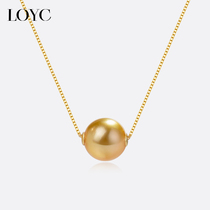 LOYC路路通单颗珍珠项链女礼物925纯银锁骨链轻奢时尚金色颈链