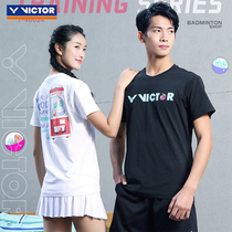 新品victor胜利羽毛球服威克多比赛训练短袖T恤速干透气T-40024
