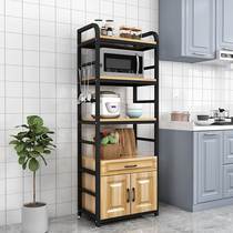 欧式厨房置物架落地多层省空间家用储物烤箱收纳柜多功能微波炉架