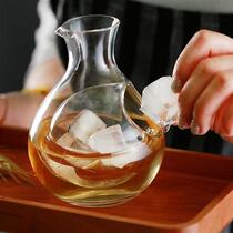 日式玻璃双层大容量冰酒壶透明清酒酒壶吹制手工家用分酒器冷酒壶