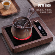 中式陶罐侧把煮茶壶电陶炉套装 罐罐茶云南烤奶罐室内围炉煮茶