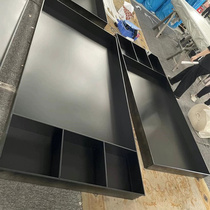 实心钢板铝板柜不锈钢75 85寸电视壁龛嵌入式客厅背景柜金属展示