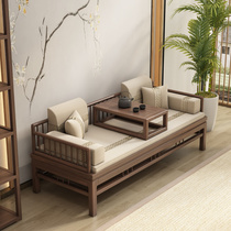 新中式沙发罗汉床老榆木客厅小户型实木抽拉伸缩约推拉榻椅