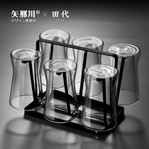 日式玻璃水杯套装 双层隔热玻璃杯茶杯防烫咖啡杯简约风客厅水杯
