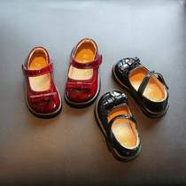 婴儿公主鞋女宝宝鞋子1一2-3岁女童单鞋软底学步鞋黑色小皮鞋春秋