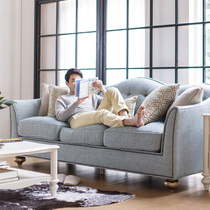 美式布艺沙发客厅组合单人双人三人棉麻法式复古轻奢高端定制家具