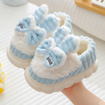 儿童棉拖鞋包跟冬季可爱女童保暖加绒加厚防滑女宝宝亲子毛拖鞋