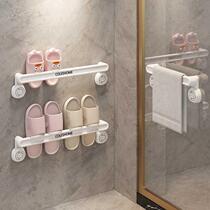蔻丝浴室拖鞋架吸盘卫生间置物架浴室免打孔鞋收纳架壁挂沥水架子
