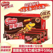 【36条】雀巢威化脆脆鲨巧克力夹心饼干24条加12小条网红休闲零食