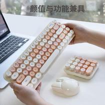 摩天手迷你小巧无线键盘鼠标套装便携兔子粉色女生笔记本电脑办公