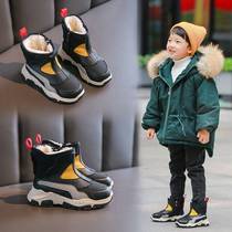 儿童雪地靴男童鞋子2023新款冬季加棉靴子女童中大童保暖加厚短靴