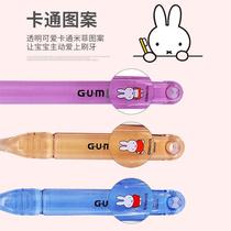日本本土原装进口GUM米菲兔儿童硬毛0到3-6一12岁换牙期软毛牙刷