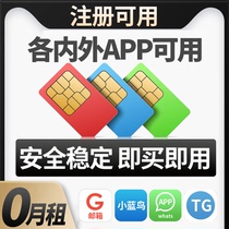 外贸0月租注册海外ap长期使用手机卡虚拟号码免费接收短信sim卡