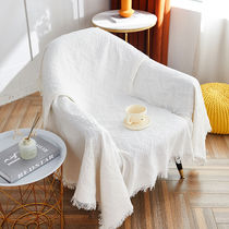 极简纯色布艺单人沙发椅套罩简约现代老虎凳懒人沙发盖巾通用防滑