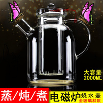 电磁炉全玻璃烧水壶 耐热燕窝壶加热带内胆过滤煮茶壶大容量茶壶