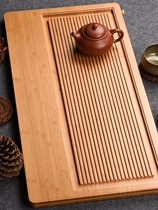 锦格竹制茶盘竹子家用排水式茶海小型竹茶台简约日式功夫茶具托盘
