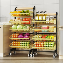 厨房蔬菜置物架落地多层放水果菜篮子家用菜架子多功能储物收纳架
