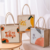 可爱ins便当包手提袋上班装饭盒袋子大容量日式带饭午餐袋帆布包