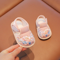 小公主周岁鞋子女宝宝中式1一2岁宝宝鞋软底布鞋学步鞋婴儿凉鞋夏