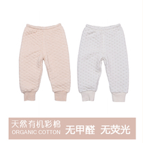 彩棉宝宝保暖裤男童1-3岁儿童外穿2岁婴儿女冬季夹棉三层保暖长裤