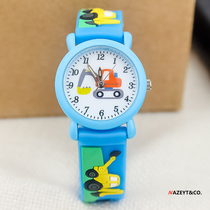 新款韩版儿童挖掘机卡通手表小男孩防水潮流腕表幼儿园女童电子表