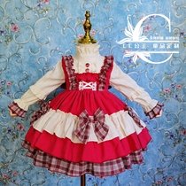 春款复古小红帽1-3岁女童西班牙公主裙洛丽塔连衣裙宝宝生日礼服