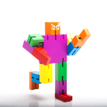 木质百变魔方机器人变形木制智力创意减压玩具六一节新年生日礼物